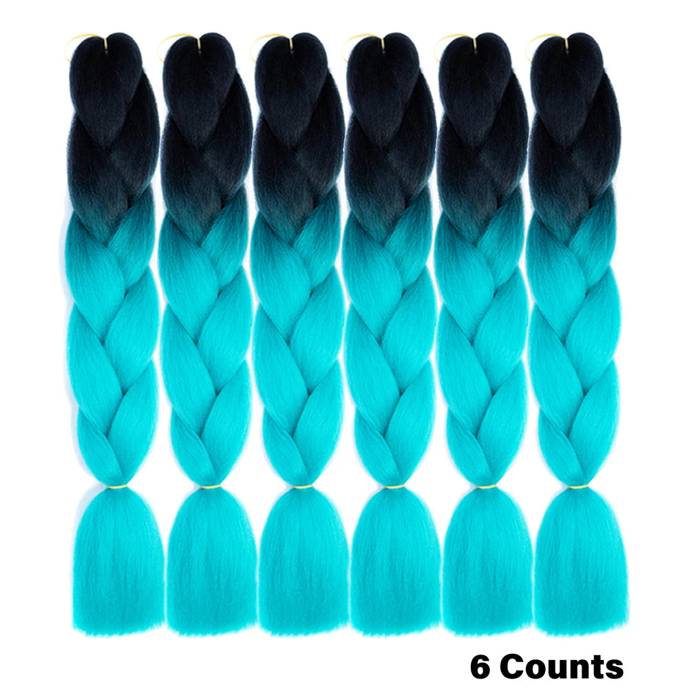 Crochet Braids 6Pcs Braiding Hair Ombre Synthetic