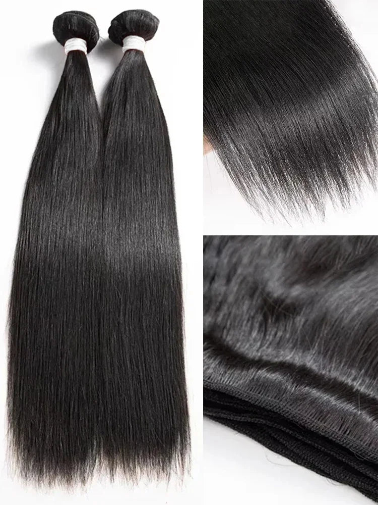 40 50Inch Straight Bundles 100% Human Hair 16A Remy Brazilian Virgin Weave 3 4 5 Pcs Raw Hair Bundles Extensions