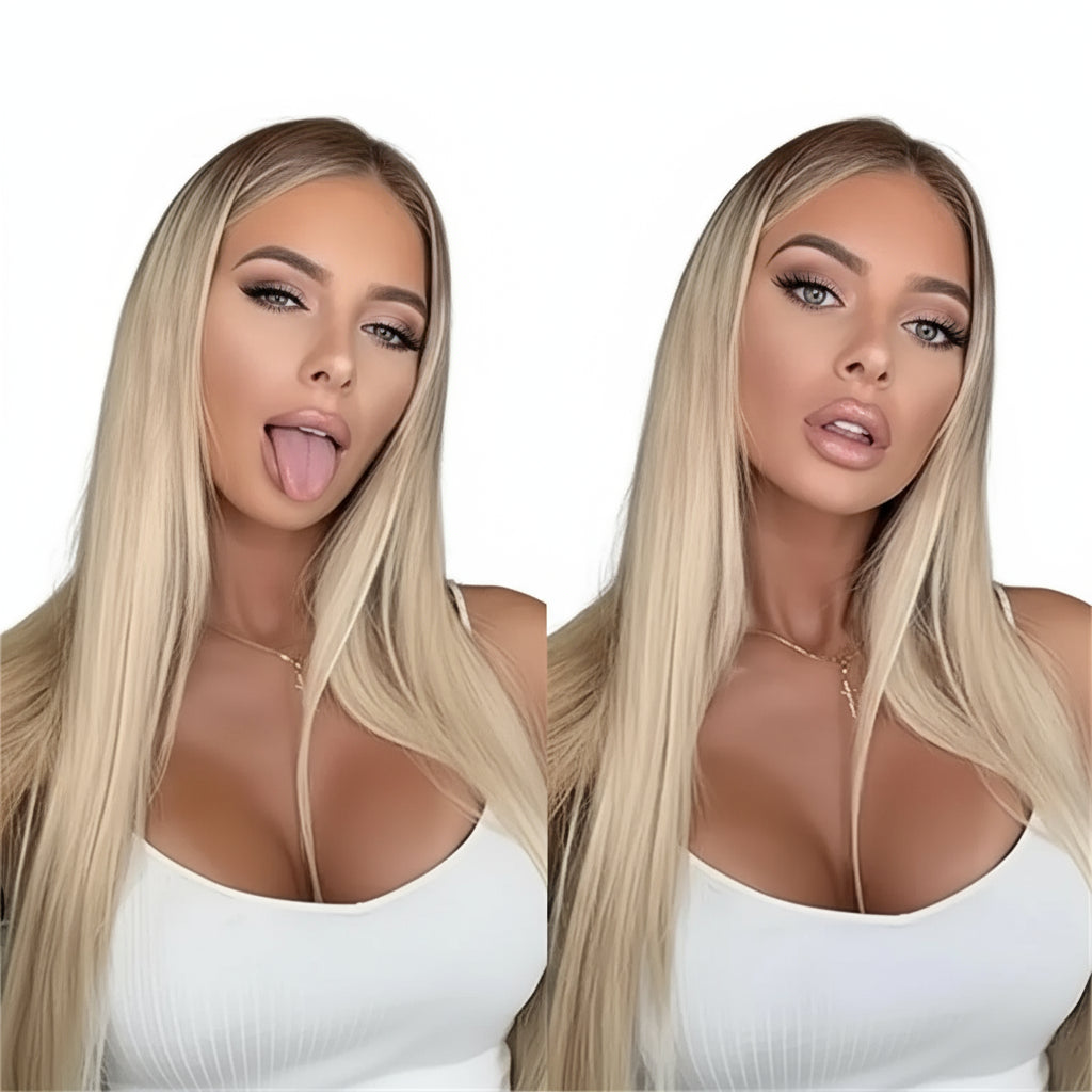 Long Blonde Ombre Straight Wig