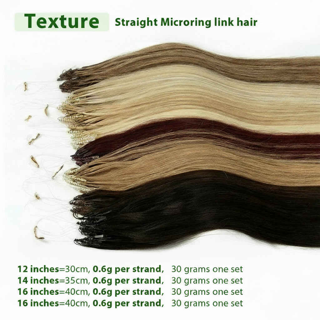 8D Human Hair Extensions Blonde 12"-24" Microlink
