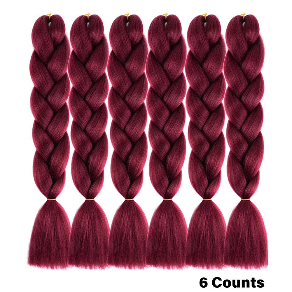 Crochet Braids 6Pcs Braiding Hair Ombre Synthetic