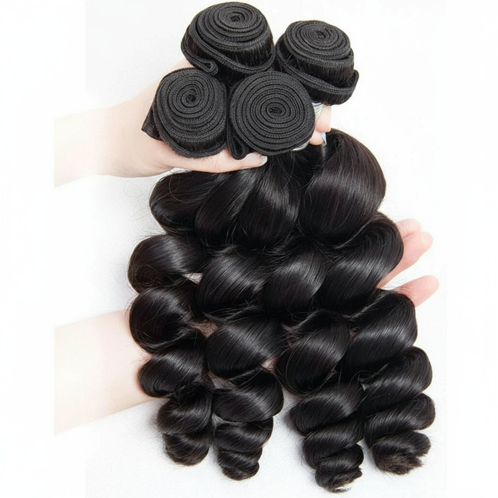 32 Inch Human Hair Bundles Loose Wave Bundles Indian Hair Weave Bundles