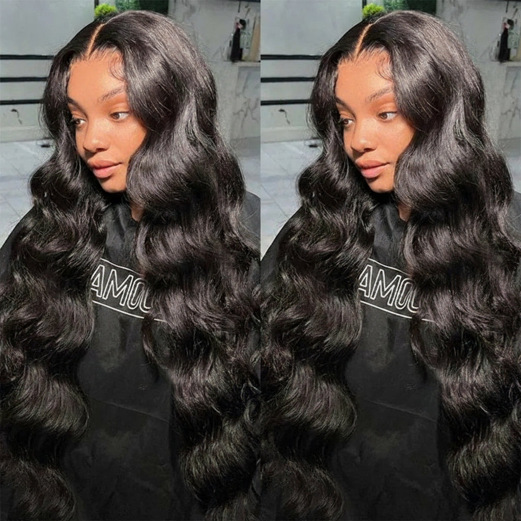 Body Wave Bundles 100% Human Hair with 4x4/5x5 Closure 20 22 24inch Raw Hair Extensions Bundles with 2x6 Midlle Part Closures