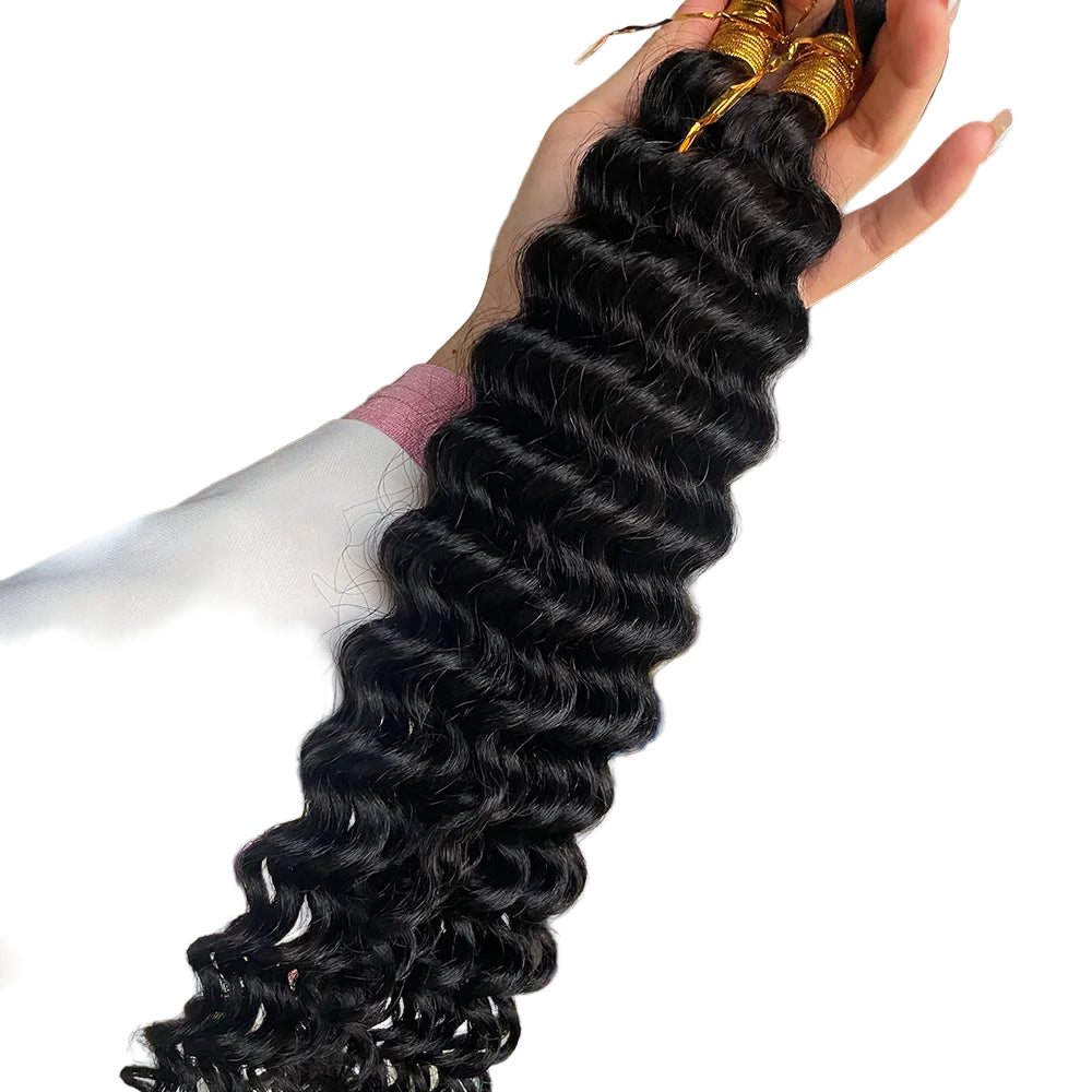 Chocolate Brown Deep Wave Human Hair Crochet Bundles