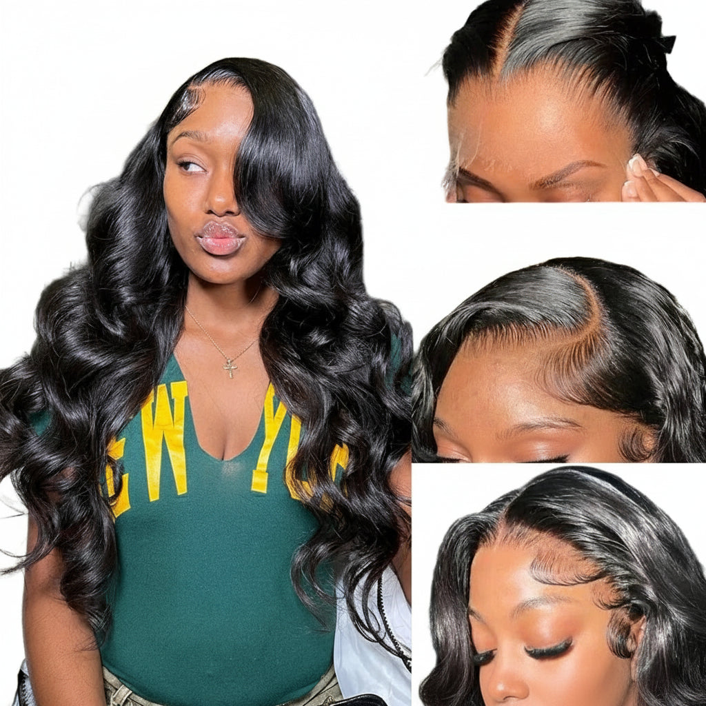 Body Wave Lace Front Human Hair Wig 30 34 40 Inches 200 Density Brazilian Remy 13x6 Transparent Hd Lace Frontal Wigs