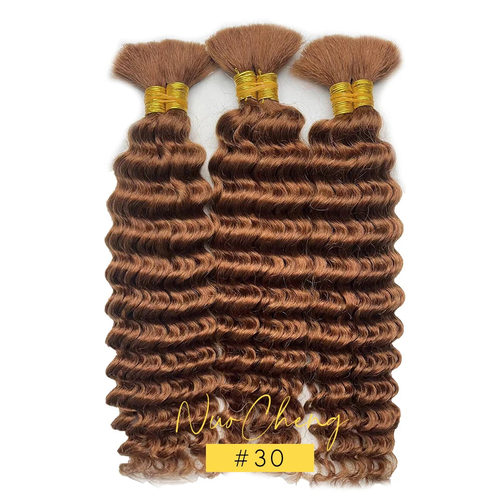 Chocolate Brown Deep Wave Human Hair Crochet Bundles