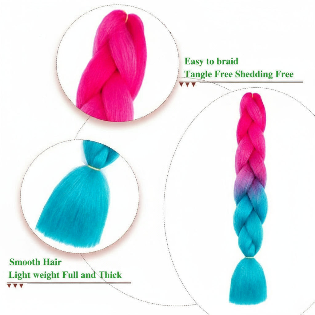 Crochet Braids 6Pcs Braiding Hair Ombre Synthetic