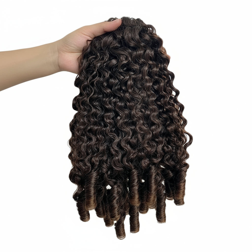 Burmese Curly Bundles Human Hair Raw Virgin Curly Hair Bundles Water Wave Human Hair Bundle Spiral Curls Double Weft