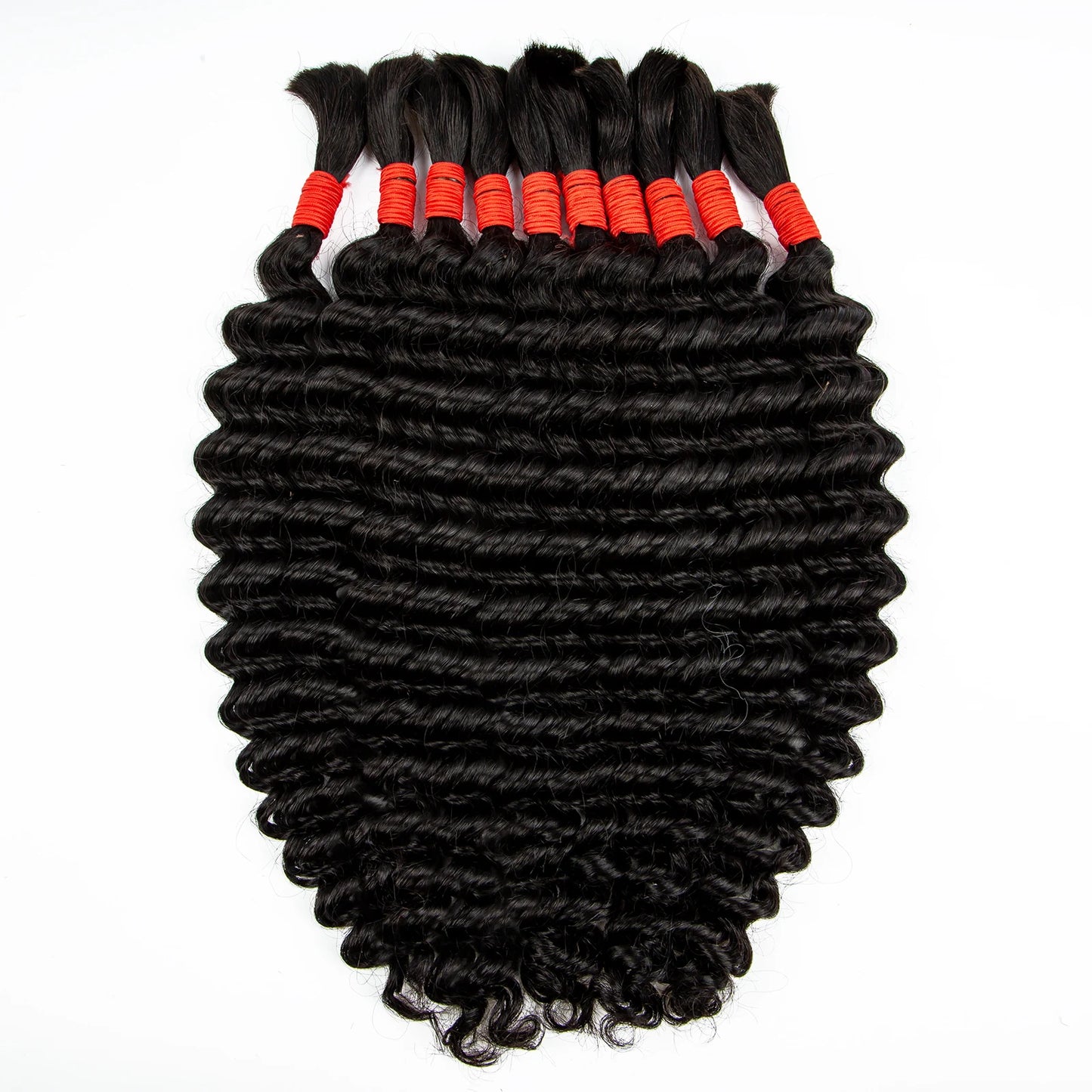 22 24Inch Deep Wave Bulk Human Hair for Boho Braids No Weft Colored 100% 12A Human Hair Bulk Curly Extensions for Braiding