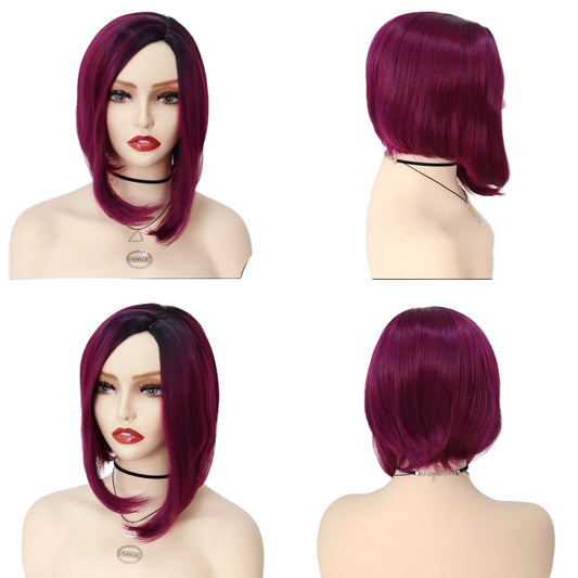 Synthetic Burgundy Wig f