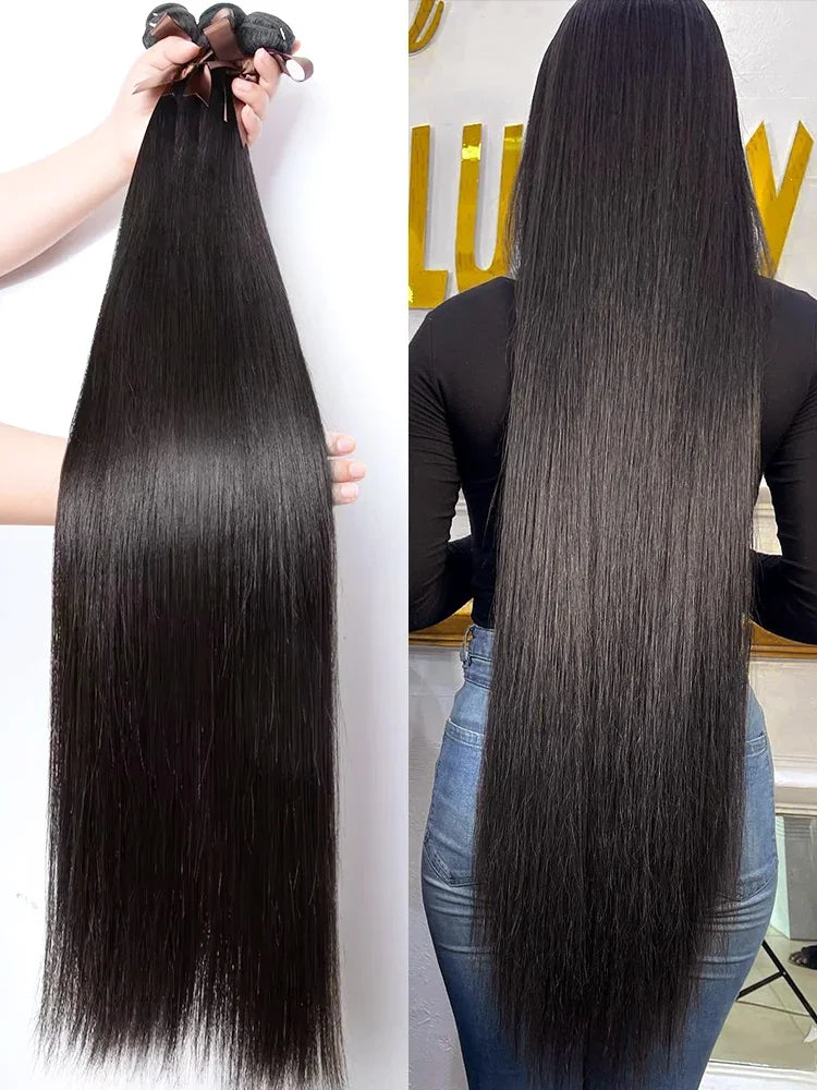 30 32 40 Inch Bundles 1 2 3 4 5 Bone Straight Brazilian Remy Human Hair Bundles Raw Extensions