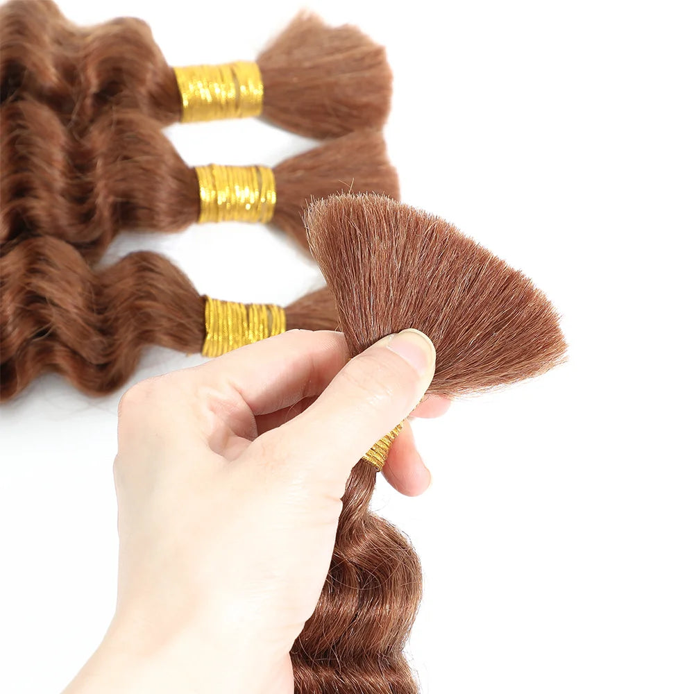 Chocolate Brown Deep Wave Human Hair Crochet Bundles