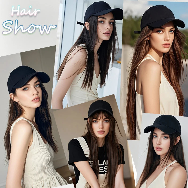 18Inch Synthetic Baseball Cap  Long  Hair Extensions
