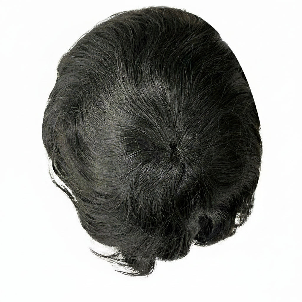 4mm Wave Afro Human Hair Wigs for Men Thin Skin