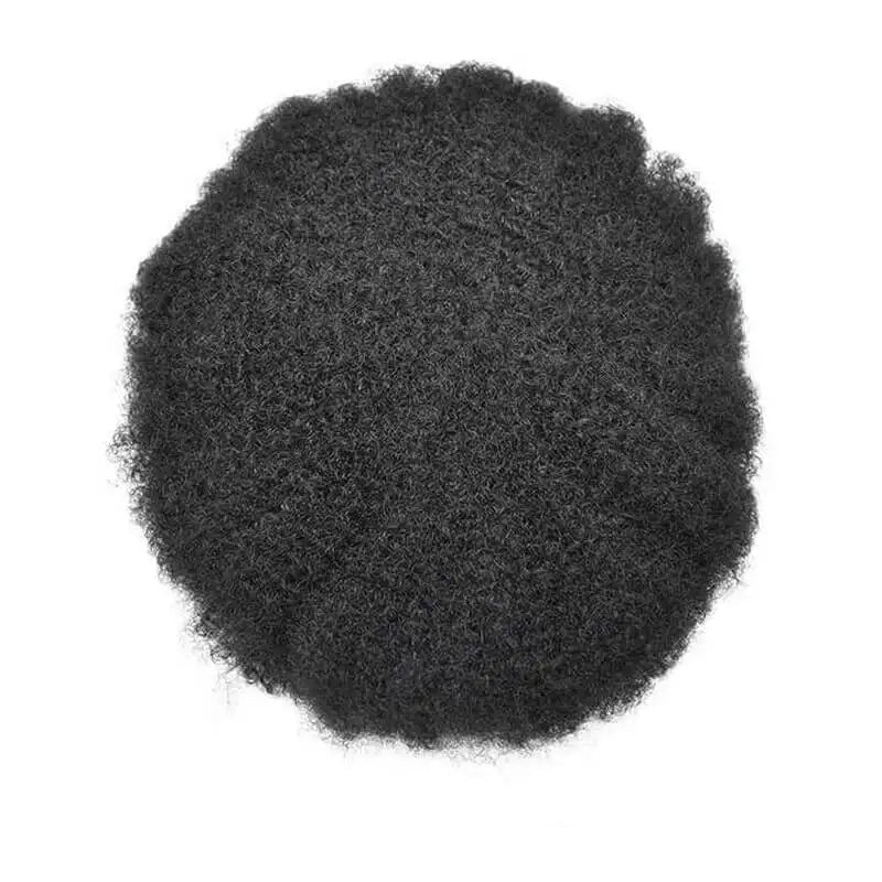 4mm Wave Afro Human Hair Wigs for Men Thin Skin