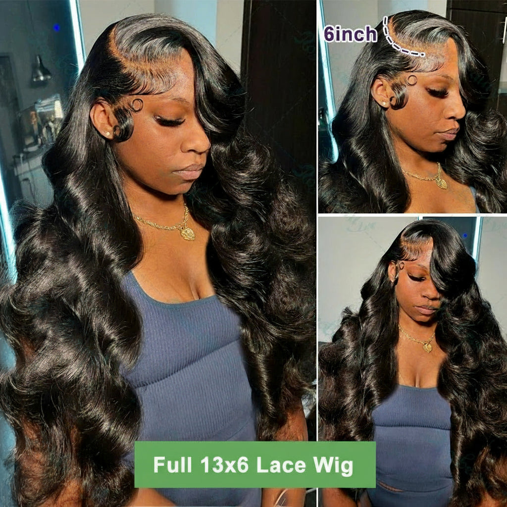 Full Hd Lace Wig 13x6 Human Hair PrePlucked Brazilian Body Wave 30 40 Inch