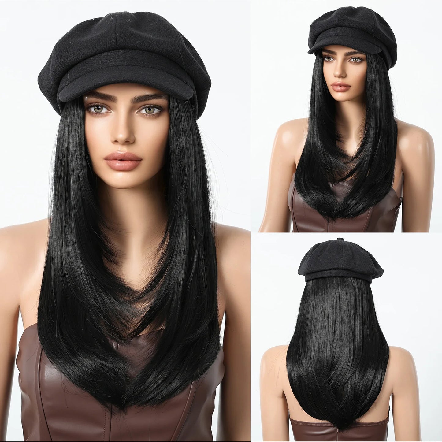 Hat Wig Blonde  Synthetic Hair Extension