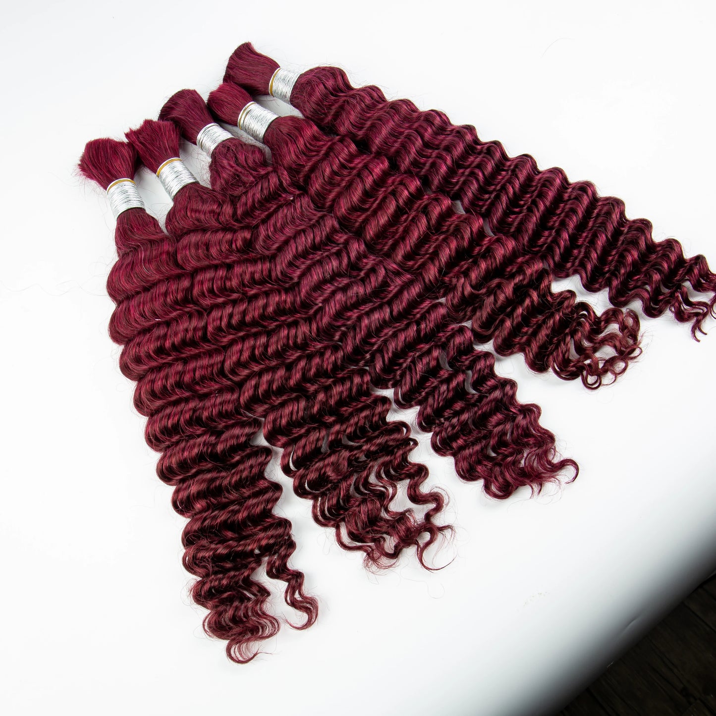 22 24Inch Deep Wave Bulk Human Hair for Boho Braids No Weft Colored 100% 12A Human Hair Bulk Curly Extensions for Braiding