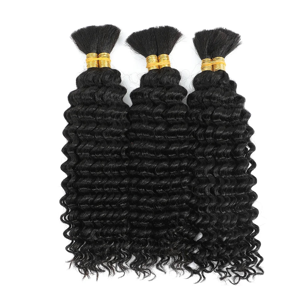 Chocolate Brown Deep Wave Human Hair Crochet Bundles