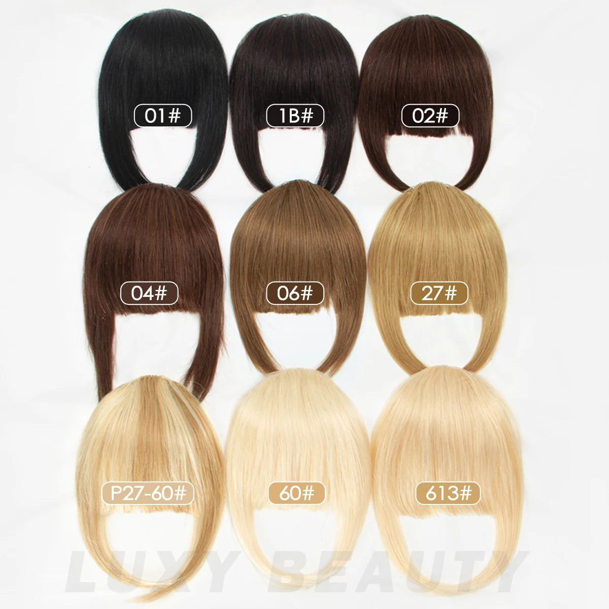 Human Hair Bangs 3 Clips 3D Blunt Cut