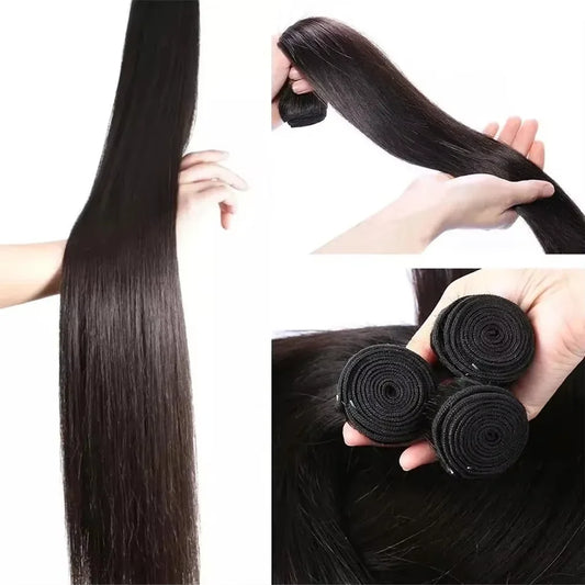 30 40 Inch Bone Straight Human Hair Weave Bundle 2 3 4 Bundles Raw Virgin Remy Indian