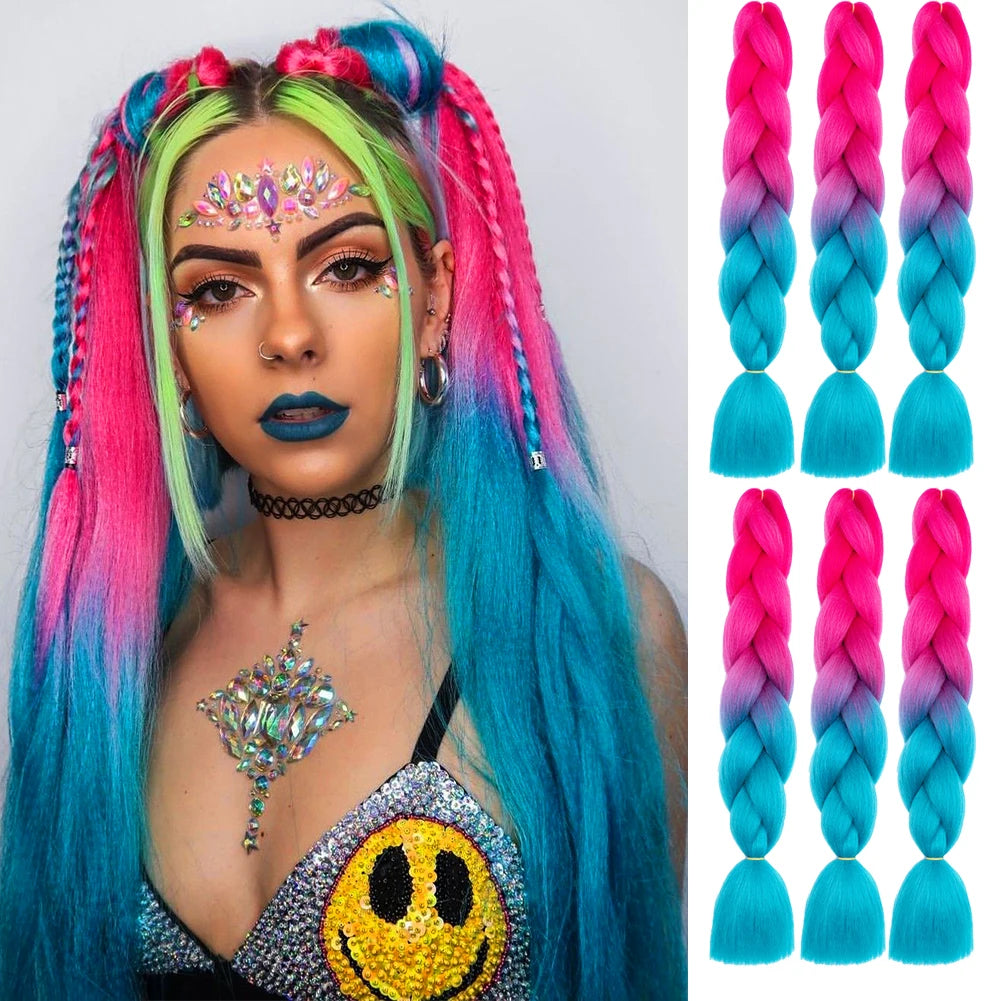 Crochet Braids 6Pcs Braiding Hair Ombre Synthetic