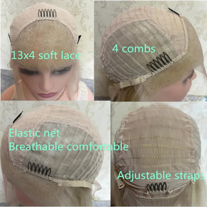 Wig female Ombre Platinum Blonde