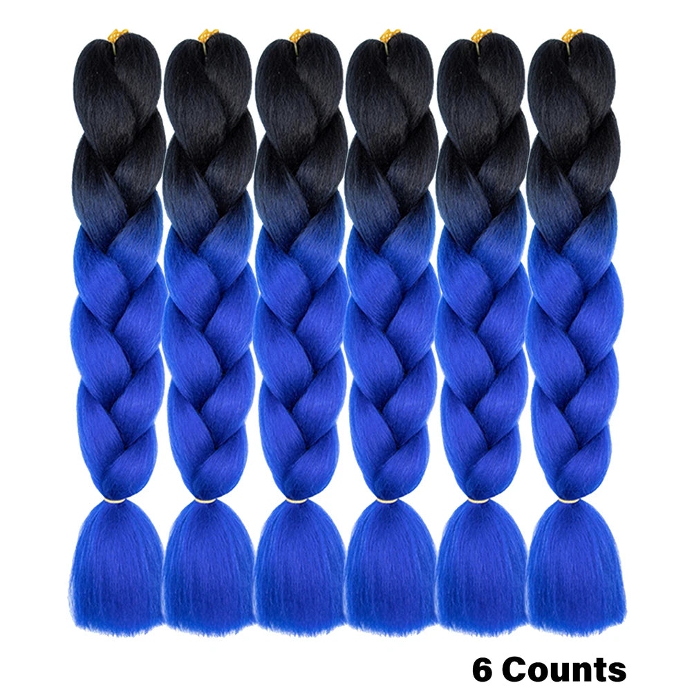 Crochet Braids 6Pcs Braiding Hair Ombre Synthetic