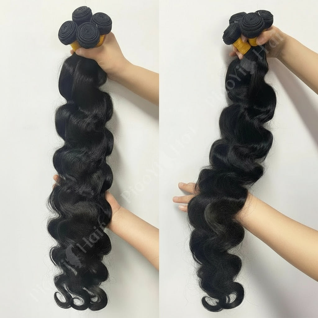 Body Wave Bundles 100% Human Hair with 4x4/5x5 Closure 20 22 24inch Raw Hair Extensions Bundles with 2x6 Midlle Part Closures