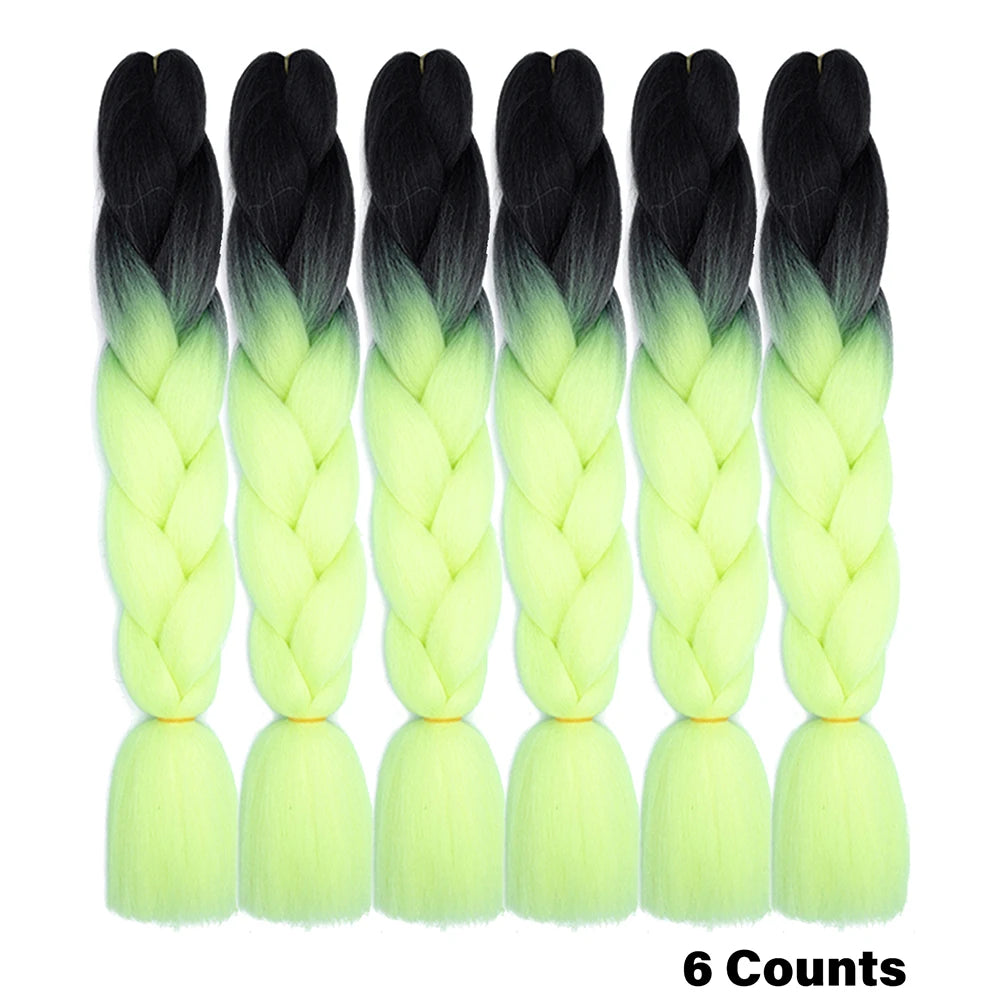 Crochet Braids 6Pcs Braiding Hair Ombre Synthetic