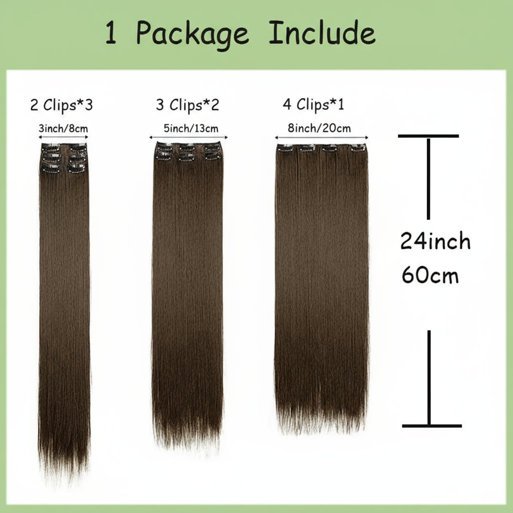 Synthetic Clips in Hair Extensions