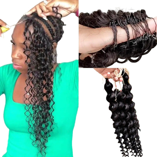 Natural Boho Crochet Braids Human Hair