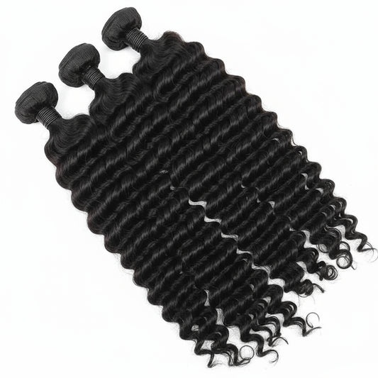 Deep Wave Human Hair Bundles 24 26 28 inch Deep Curly Bundles 100% Human Hair for Women Brazilian Raw Hair Extensions