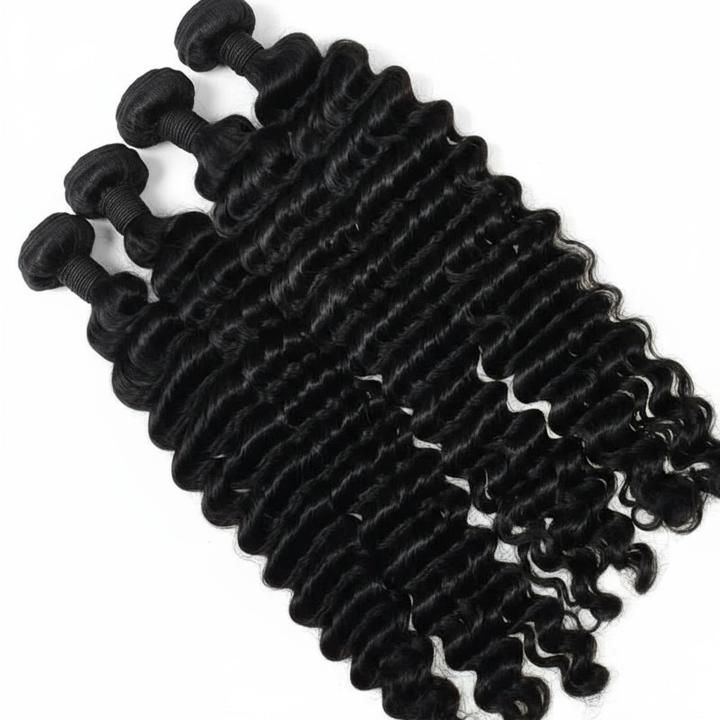 Deep Wave Human Hair Bundles 24 26 28 inch Deep Curly Bundles