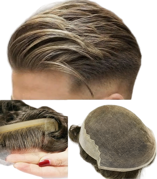 Natural Hairline Q6 Lace Front Male Wigs