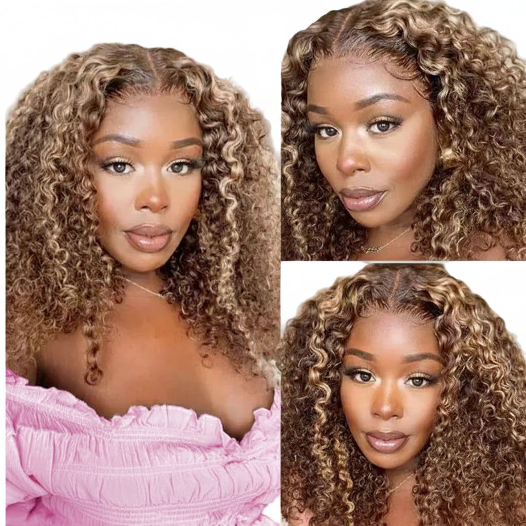 Glueless Short Ombre Bob Wig Human Hair 100% Curly