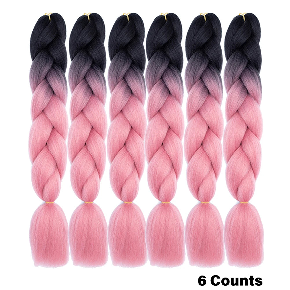 Crochet Braids 6Pcs Braiding Hair Ombre Synthetic
