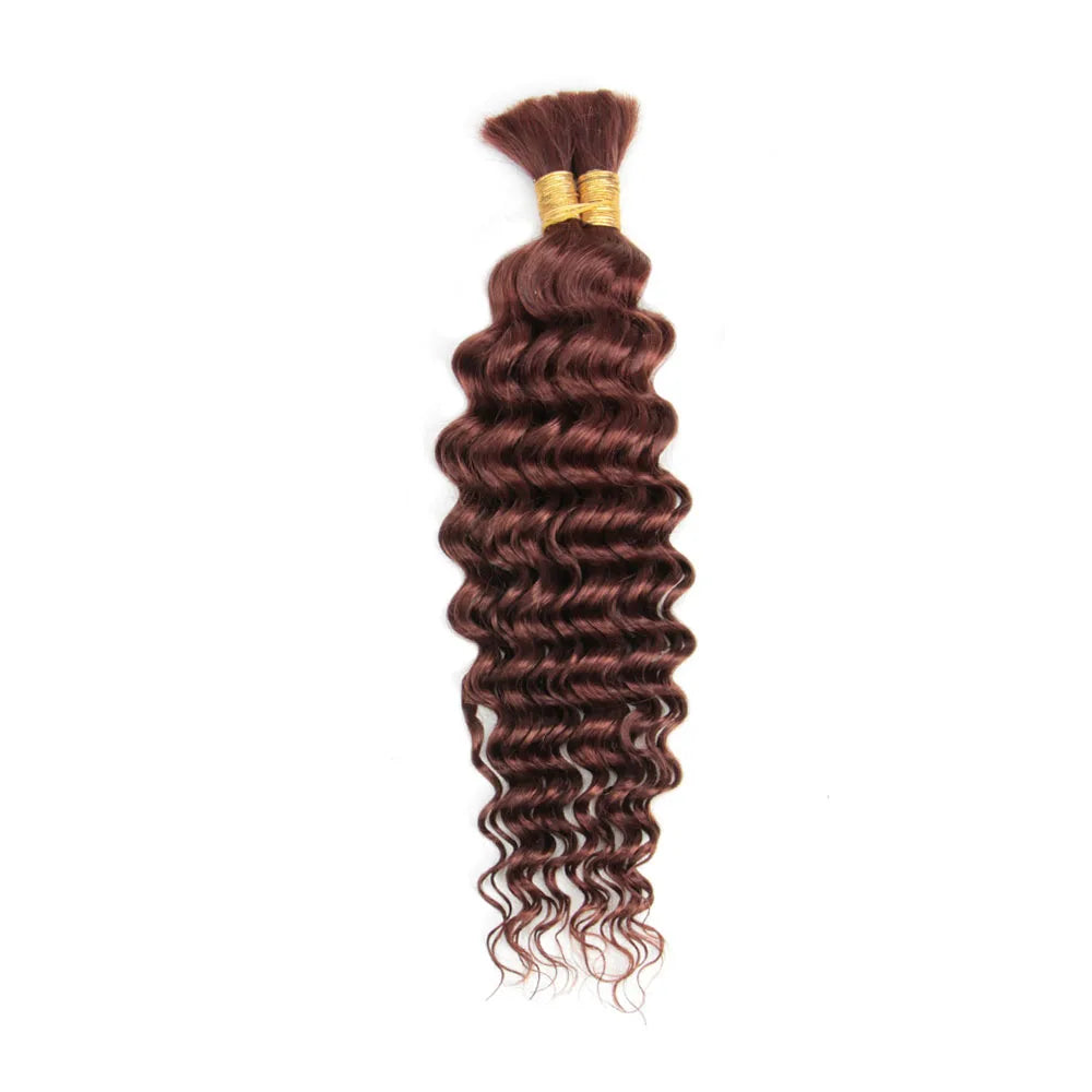 Deep Wave Bulk Human Hair Braiding P4/27 Highligt Blonde Curly Brazilian