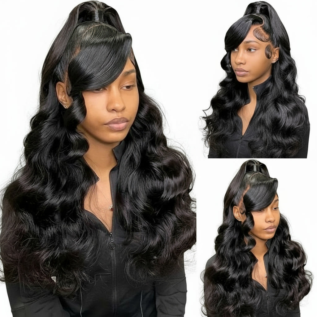Body Wave 360 HD Full Lace Front Wigs Human Hair Pre Plucked 12A Glueless Brazilian Virgin Wig With Drawstring