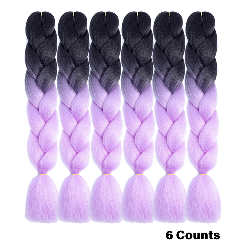 Crochet Braids 6Pcs Braiding Hair Ombre Synthetic