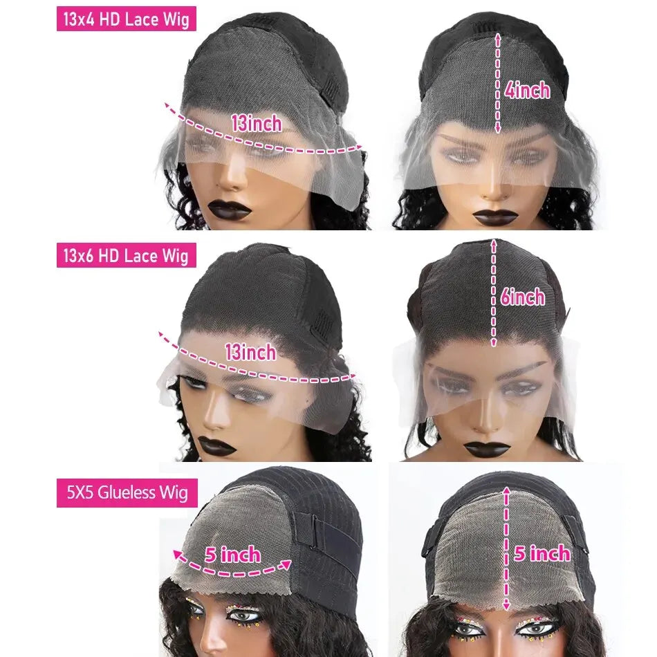 200% Transparent Body Wave Lace Front Brazilian 13x4 Curly Human Hair Wigs 13x6 Hd Lace Frontal Wig For Women 5x5 Closure Wig