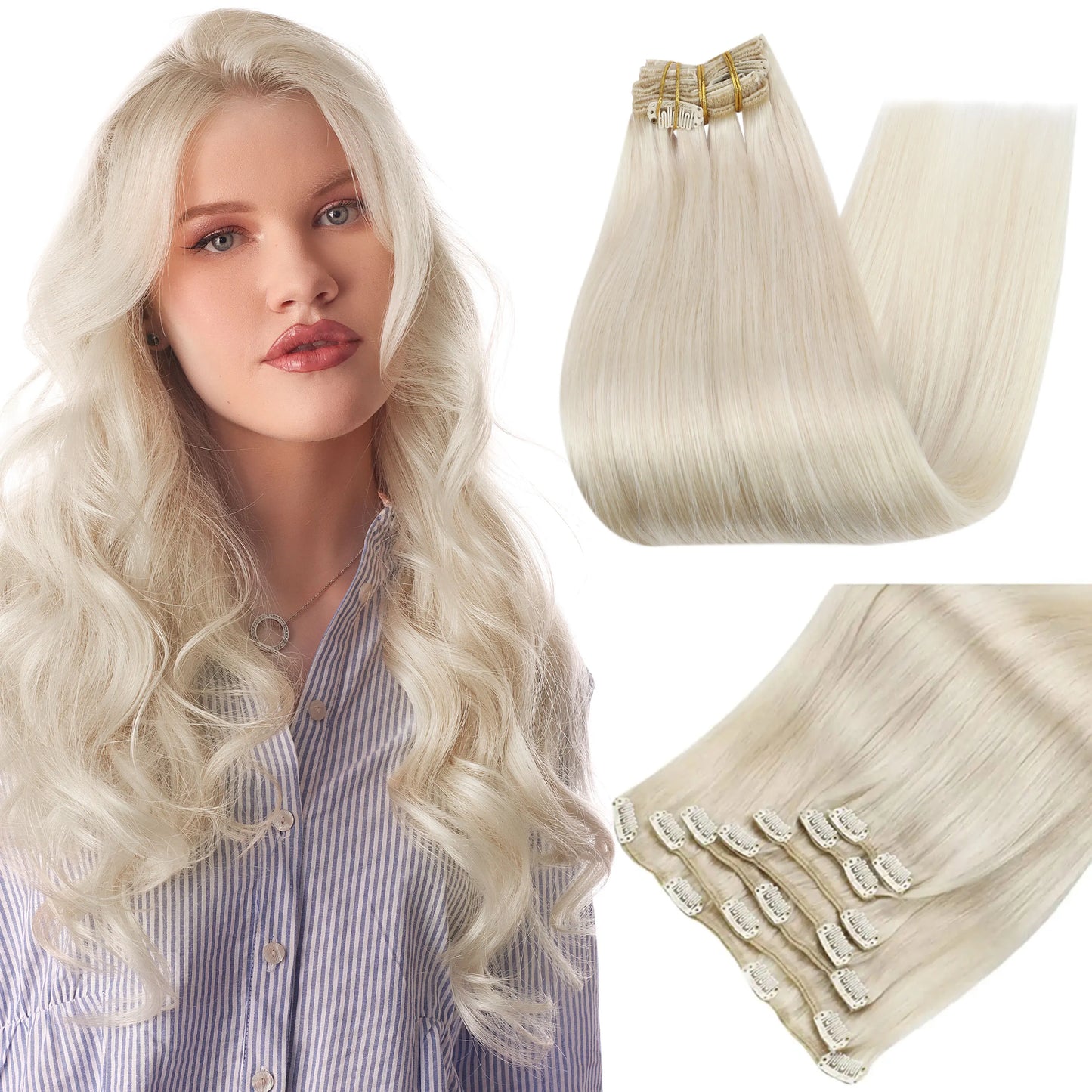 Human Hair Extensions Clips