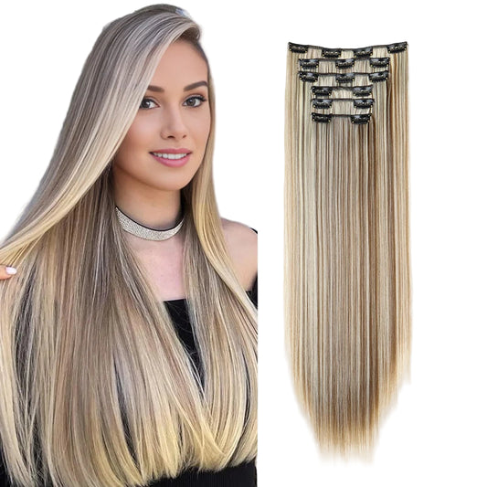 Synthetic 24Inch 16 Clips in Hair Extensions