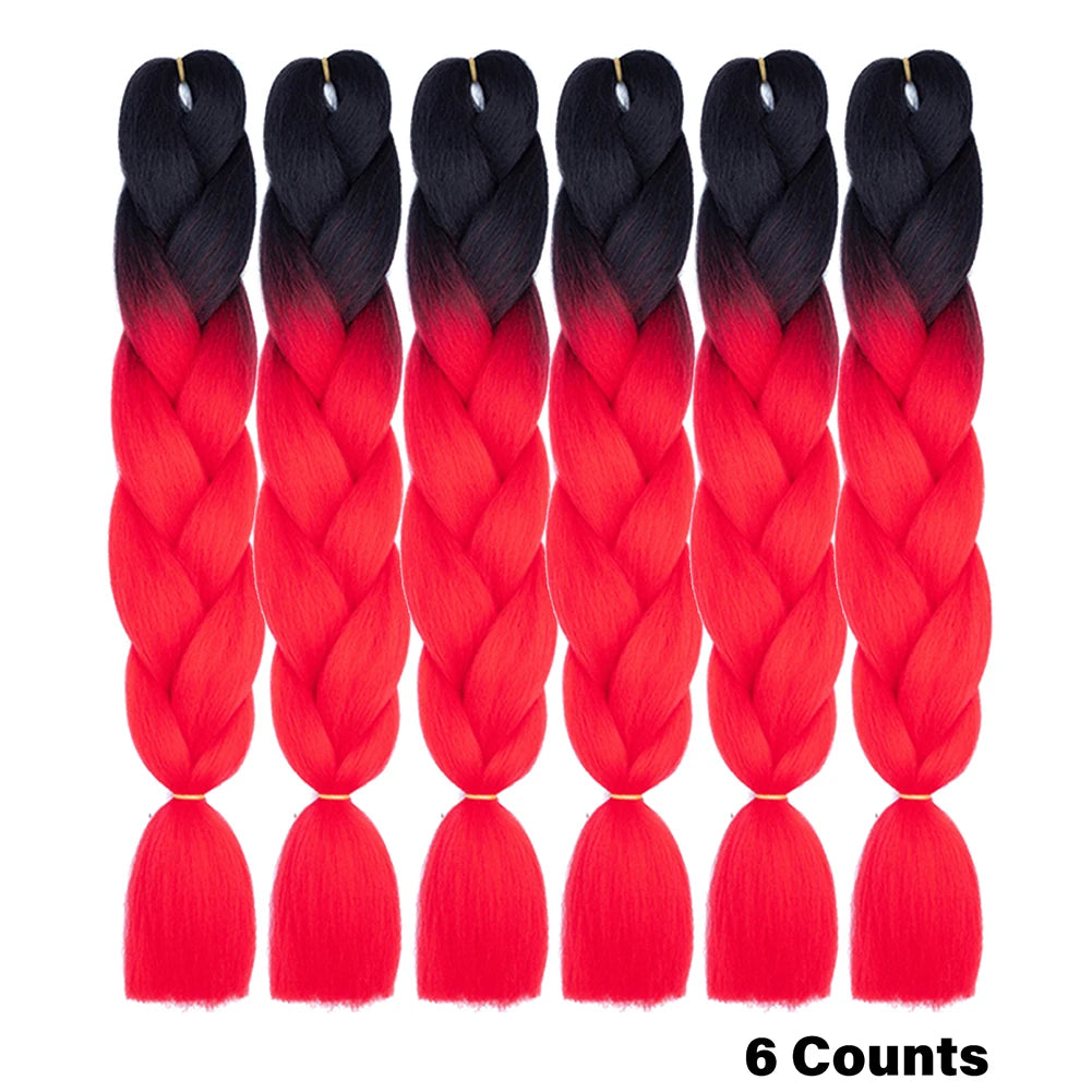 Crochet Braids 6Pcs Braiding Hair Ombre Synthetic