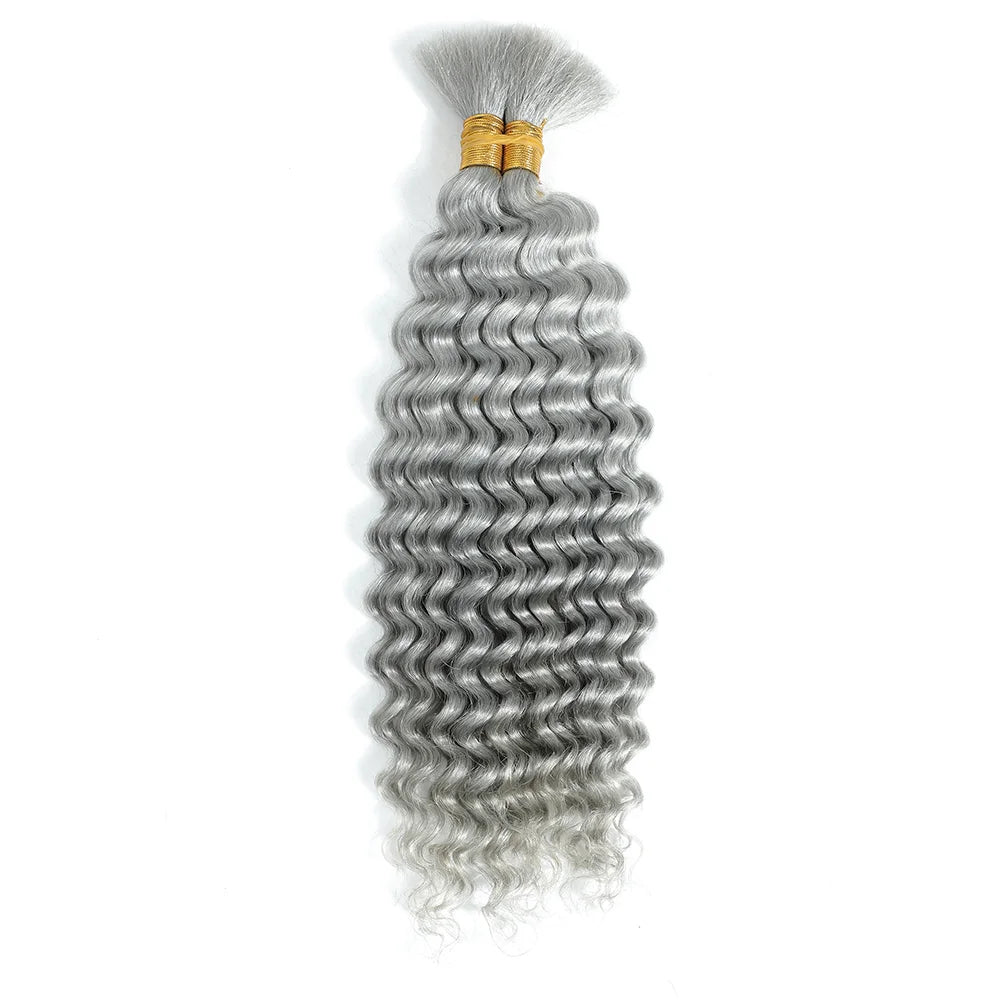 Deep Wave Bulk Human Hair Braiding P4/27 Highligt Blonde Curly Brazilian