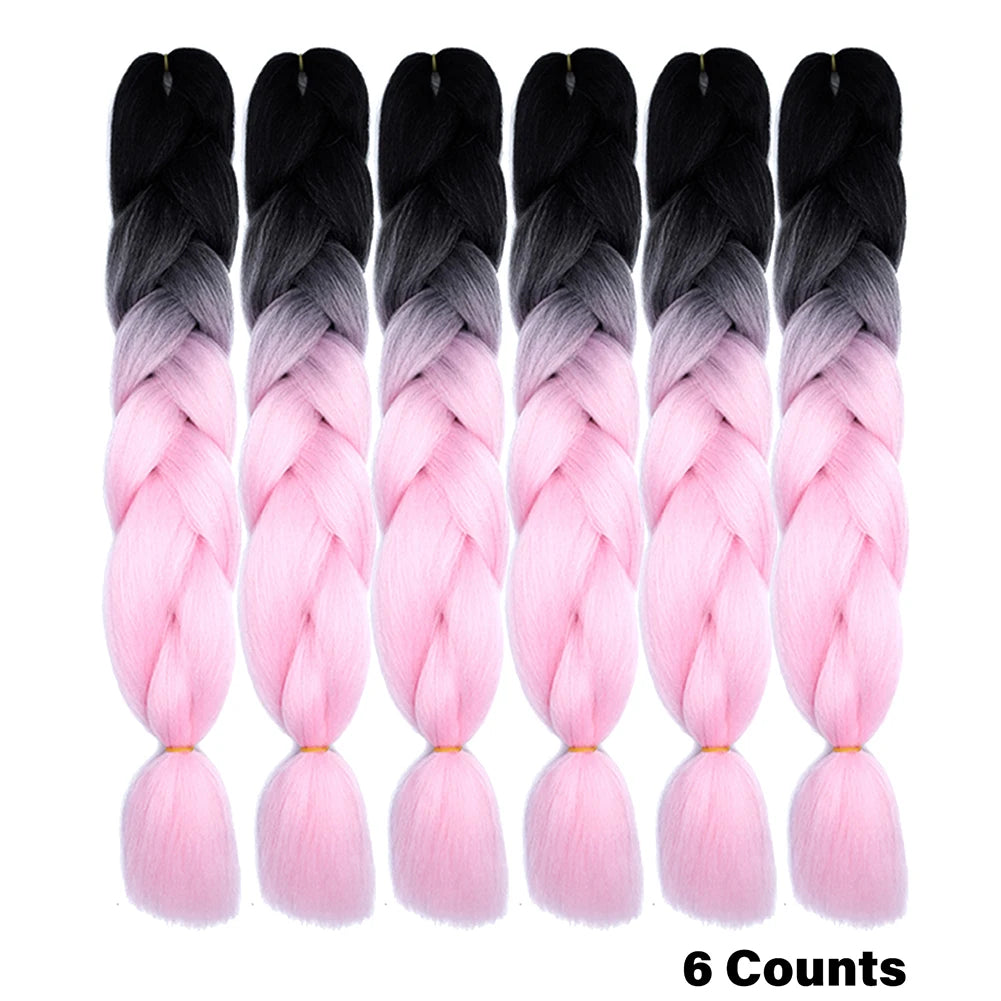 Crochet Braids 6Pcs Braiding Hair Ombre Synthetic