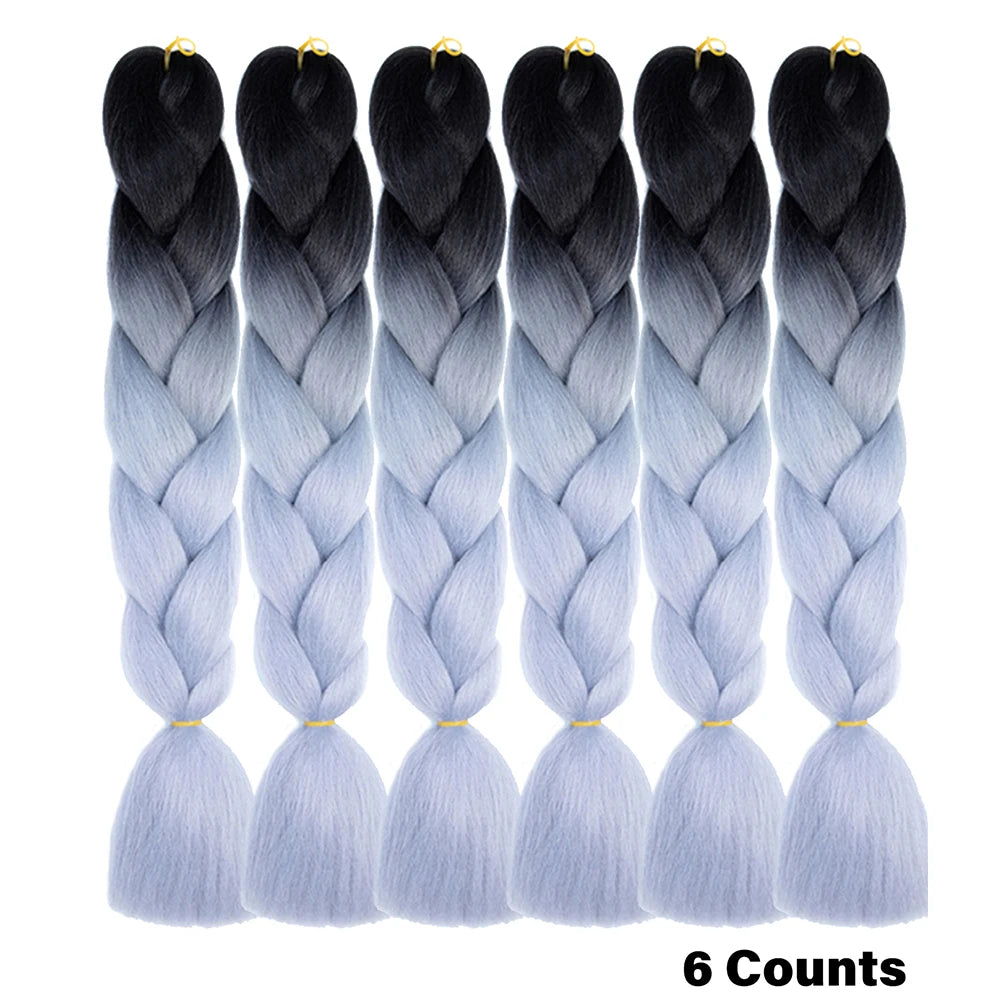 Crochet Braids 6Pcs Braiding Hair Ombre Synthetic