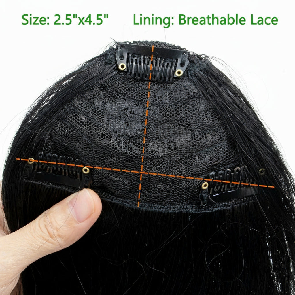 Human Hair Bangs 3 Clips 3D Blunt Cut