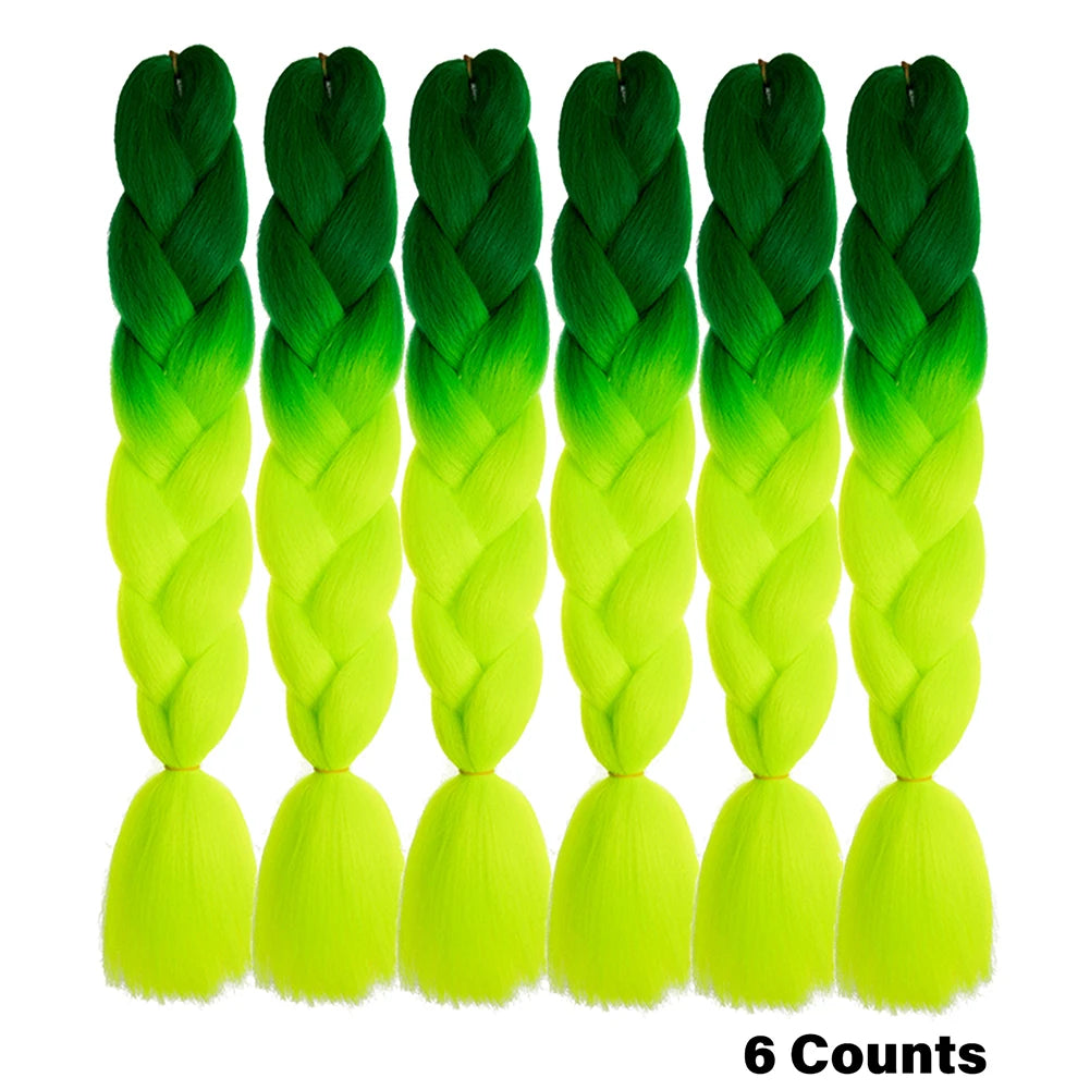 Crochet Braids 6Pcs Braiding Hair Ombre Synthetic