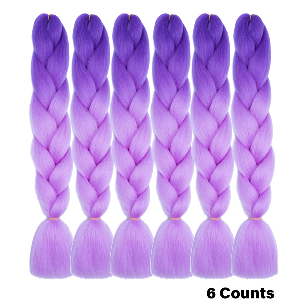 Crochet Braids 6Pcs Braiding Hair Ombre Synthetic